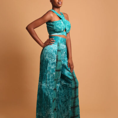 Ensemble crop top et pantalon large pour femme