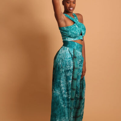 Ensemble crop top et pantalon large pour femme