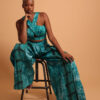 Ensemble crop top et pantalon evasé fluide large pour femme, crop top and wide leg pants for women