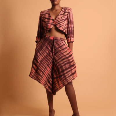 Crop top et skort ou pantalon jupe, pantalon effet jupe pour femme