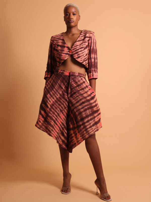 Crop top et skort ou pantalon jupe, pantalon effet jupe pour femme