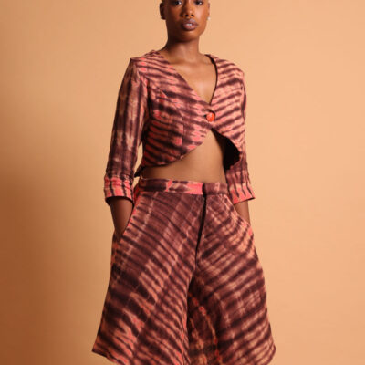 Crop top et skort ou pantalon jupe, pantalon effet jupe pour femme
