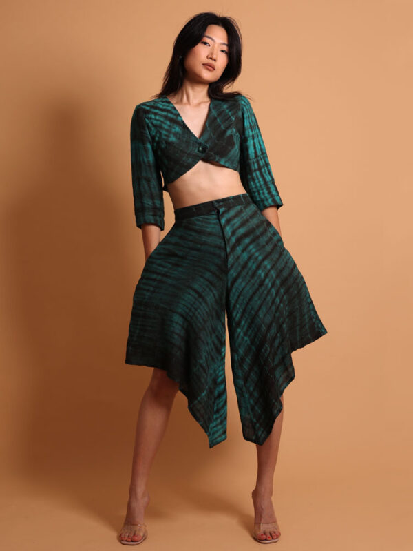 Crop top et skort ou pantalon jupe, pantalon effet jupe pour femme
