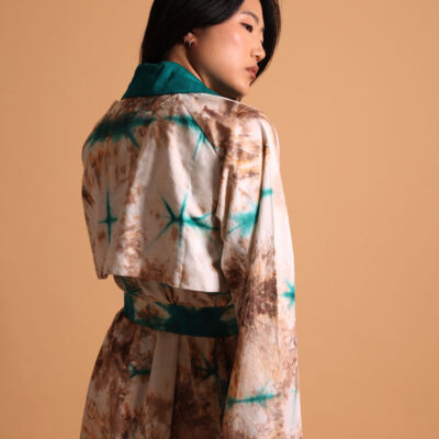 Manteau trench blanc et turquoise pour femme, long and fluid trench coat
