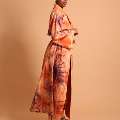 Trench fluide et long pour femme, Vedova Nera le trench coat corail sublime et créatif