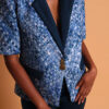 Tailleur bleu pantalon avec veste blazer pour femme - Kroskel, la marque de luxe pour femme
