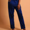 Pantalon droit bleu décontracté pour femme - Kroskel, la marque de vêtements luxe pour femme