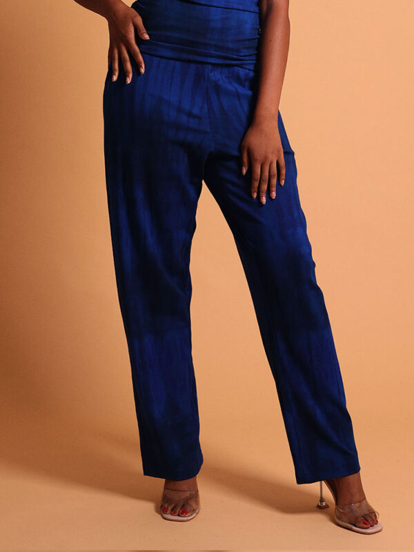 Pantalon droit bleu décontracté pour femme - Kroskel, la marque de vêtements luxe pour femme