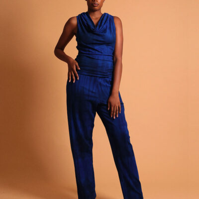 Pantalon droit bleu décontracté pour femme - Kroskel, la marque de vêtements luxe pour femme