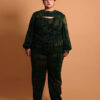 Pantalon droit fluide 100% jersey pour femme grande taille - Kroskel et son pantalon grande taille luxe pour femme