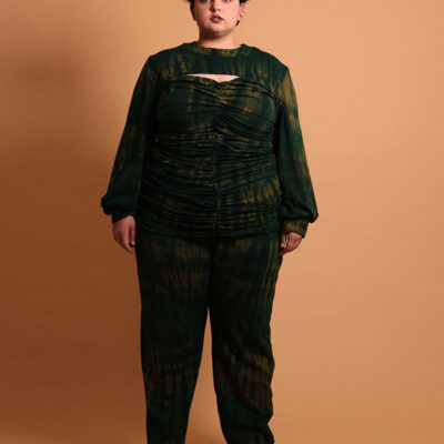 Pantalon droit fluide 100% jersey pour femme grande taille - Kroskel et son pantalon grande taille luxe pour femme