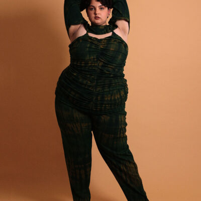 Pantalon droit fluide 100% jersey pour femme grande taille - Kroskel et son pantalon grande taille luxe pour femme