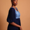 Robe bleue courte en mousseline pour femme - Kroskel, la marque de luxe pour femme