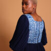 Robe bleue courte en mousseline pour femme - Kroskel, la marque de luxe pour femme