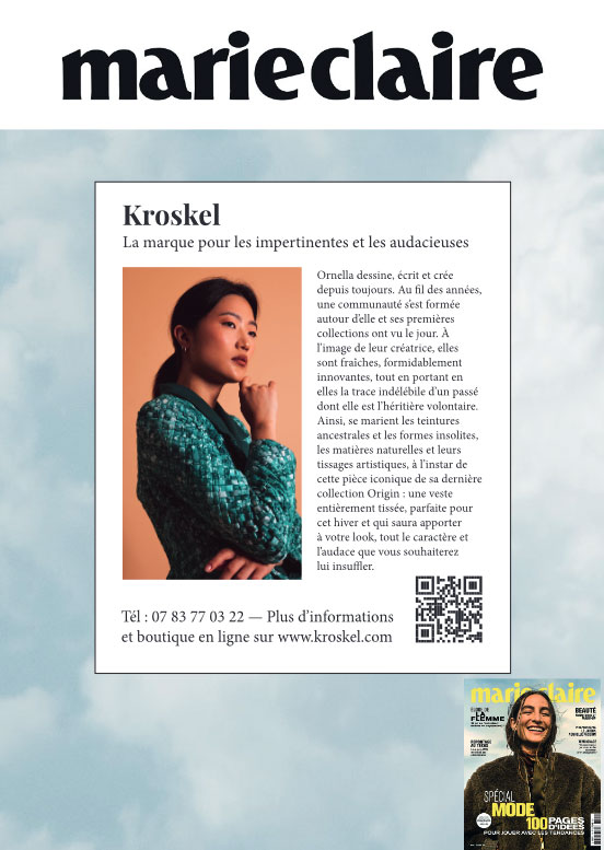 Marie claire publie un encadré pour Kroskel