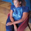 Tunique bleue tye die pour femme avec ceinture - Sarah