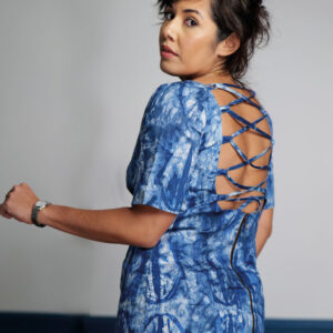 Robe en wax pour femme - motifs teintés à la main - Gaëlle