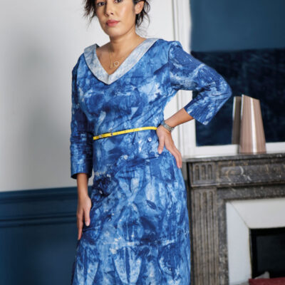 Robe classe manche 3/4 et col Claudine - Ijou