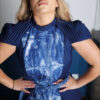 Tunique bleue tye die pour femme avec ceinture - Sarah