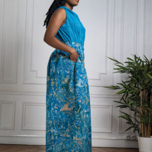 Combinaison large bleue et or