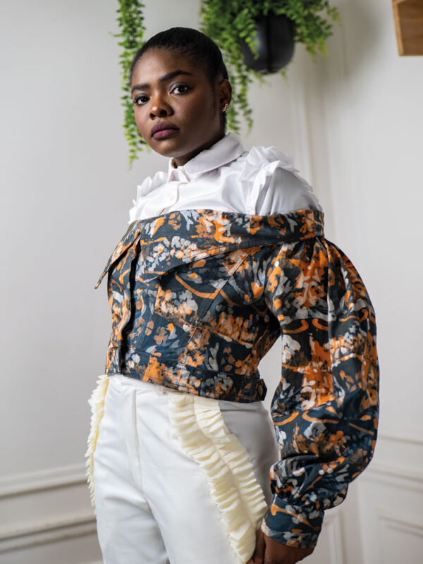 Blouson jeans teinté Kroskel x Paola Audrey