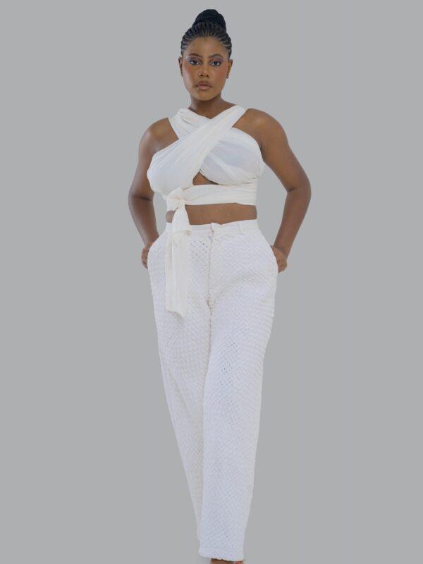 Top Mousseline Croisé Blanc