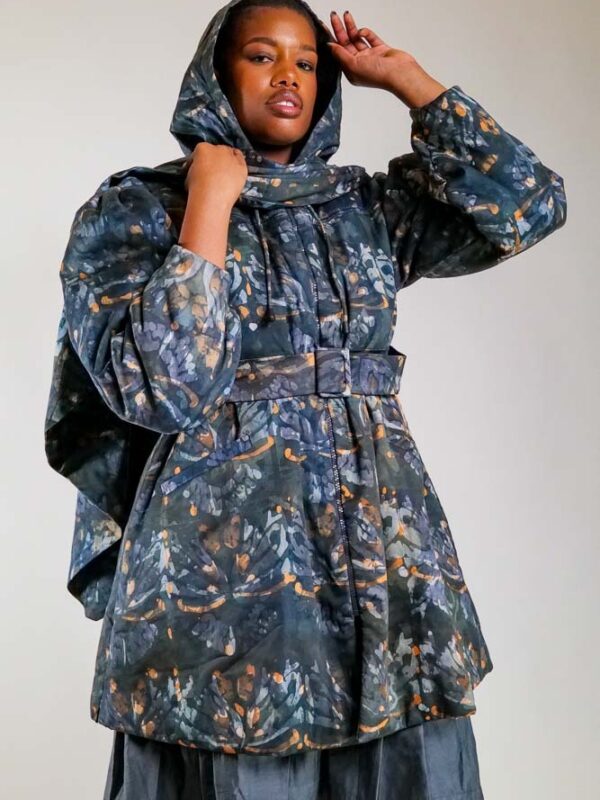 Manteau long à capuche Kroskel