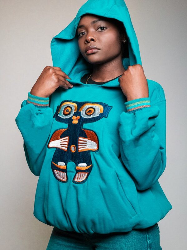 Hoody Kroskel – Pull Pygmée Turquoise