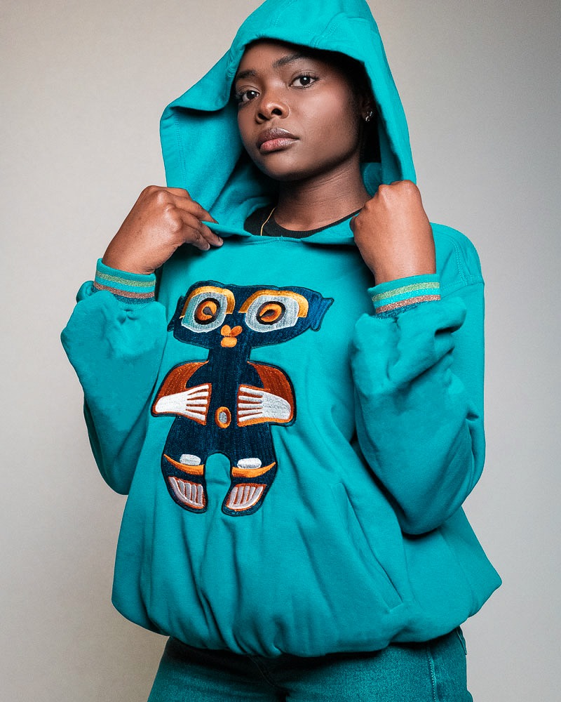 Hoody Kroskel – Pull Pygmée Turquoise