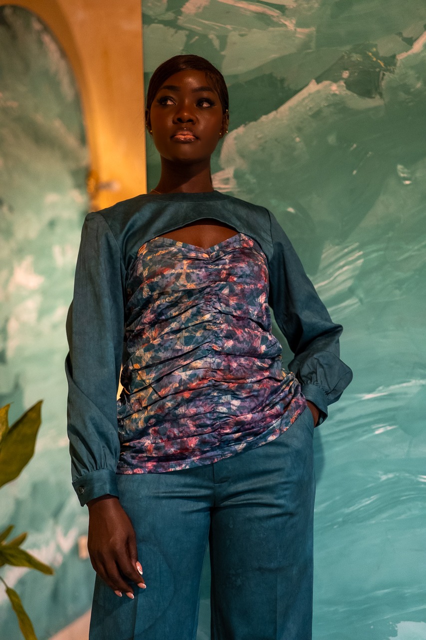 Blouse Kroskel effet boléro — Turquoise – Image 4