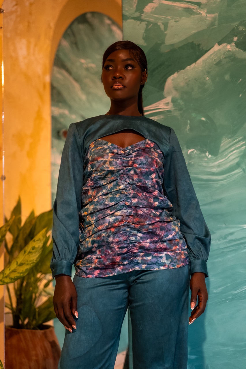 Blouse Kroskel effet boléro — Turquoise – Image 3
