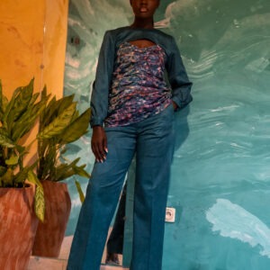 Blouse Kroskel effet boléro — Turquoise - Thumbnail Image 5