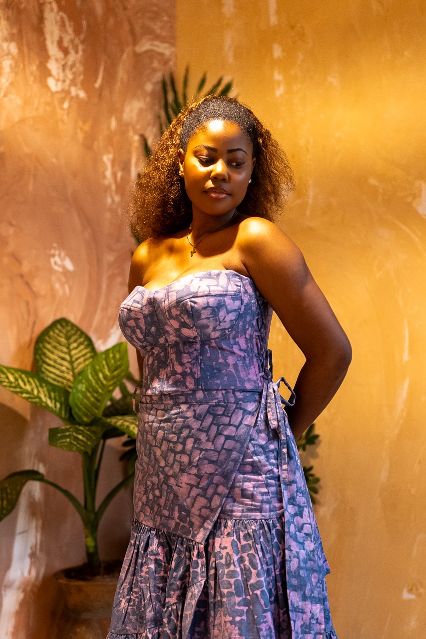 Bustier structuré Kroskel à lacets — Indigo Nattes – Image 2