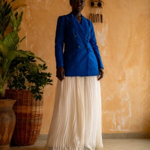 Pantalon Large Plissé Kroskel — Mousseline Écrue - Thumbnail Image 2