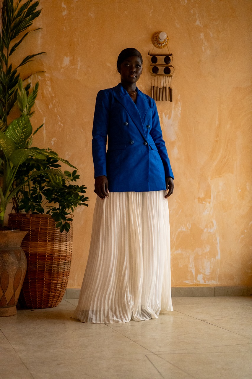 Pantalon Large Plissé Kroskel — Mousseline Écrue – Image 2