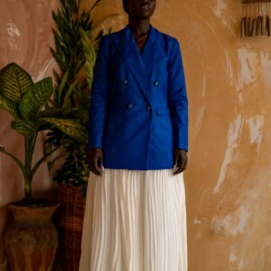 Pantalon Large Plissé Kroskel — Mousseline Écrue - Thumbnail Image 4