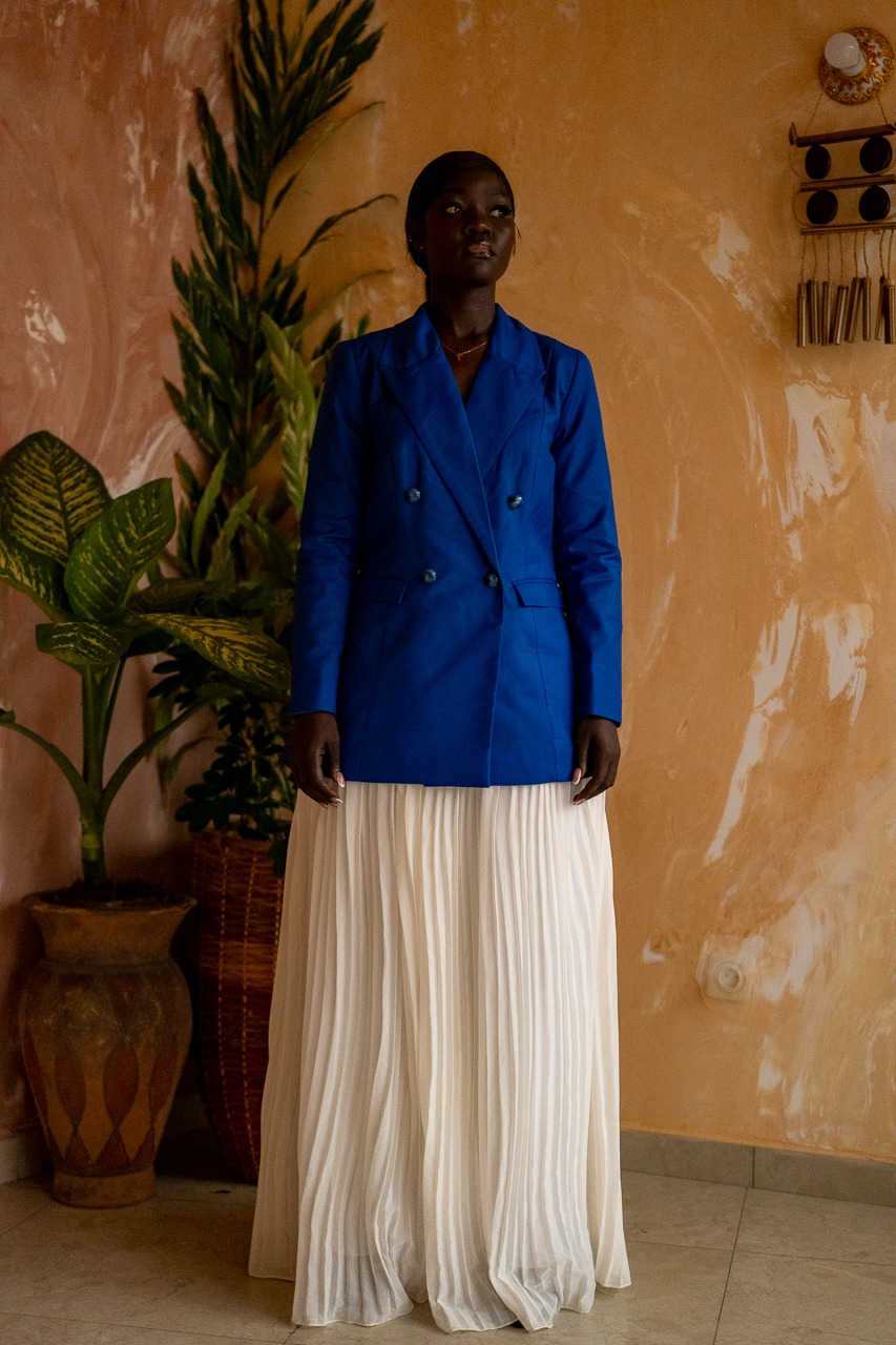 Pantalon Large Plissé Kroskel — Mousseline Écrue – Image 4