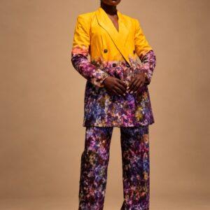 Pantalon de Tailleur Kroskel en lin — Dégradé Soleil - Thumbnail Image 1