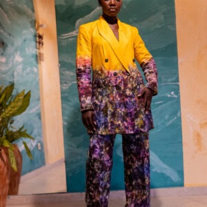 Pantalon de Tailleur Kroskel en lin — Dégradé Soleil - Thumbnail Image 3