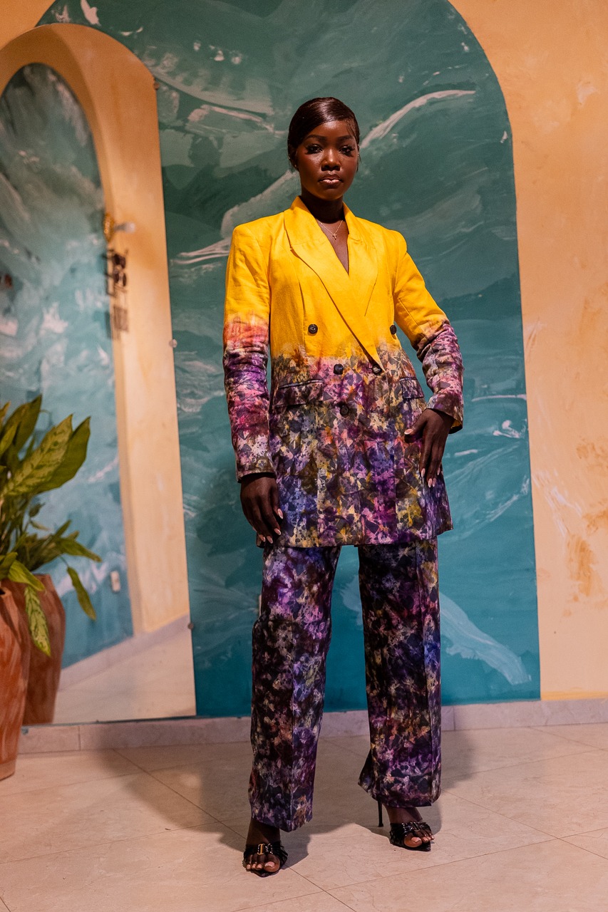 Pantalon de Tailleur Kroskel en lin — Dégradé Soleil – Image 3