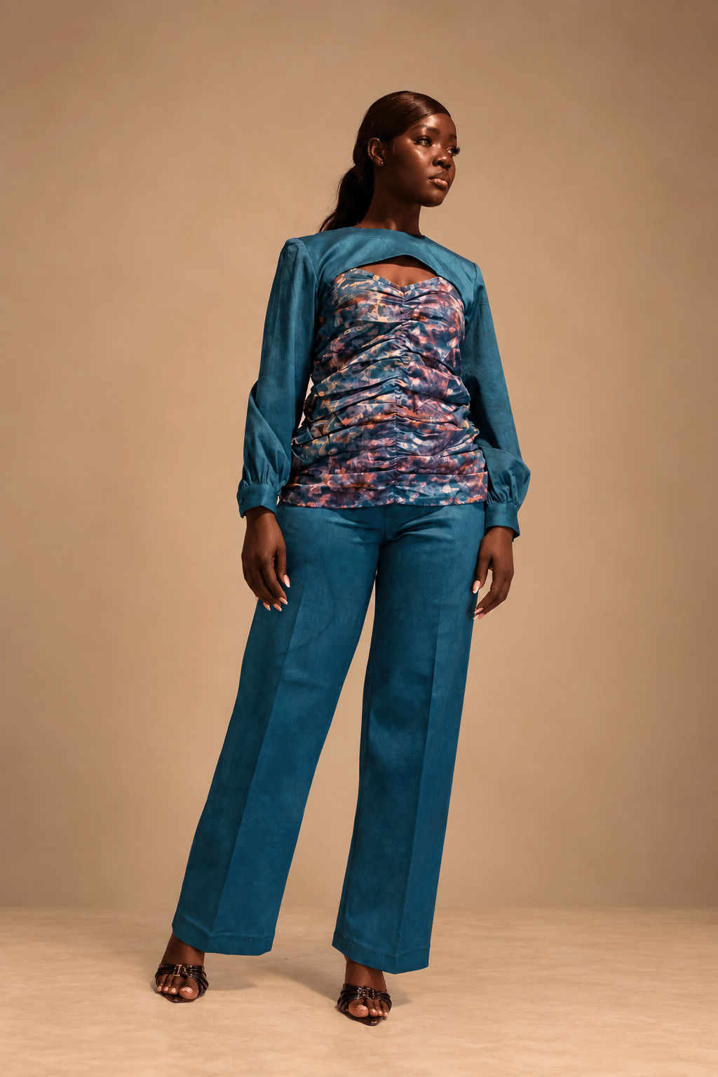 Blouse Kroskel effet boléro — Turquoise – Image 2
