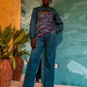 Pantalon droit Kroskel — Turquoise Moucheté - Thumbnail Image 4