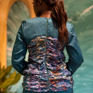 Blouse Kroskel effet boléro — Turquoise - Thumbnail Image 6