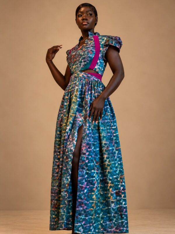 Robe Oracle Antonia — Turquoise, Fuchsia & Violet