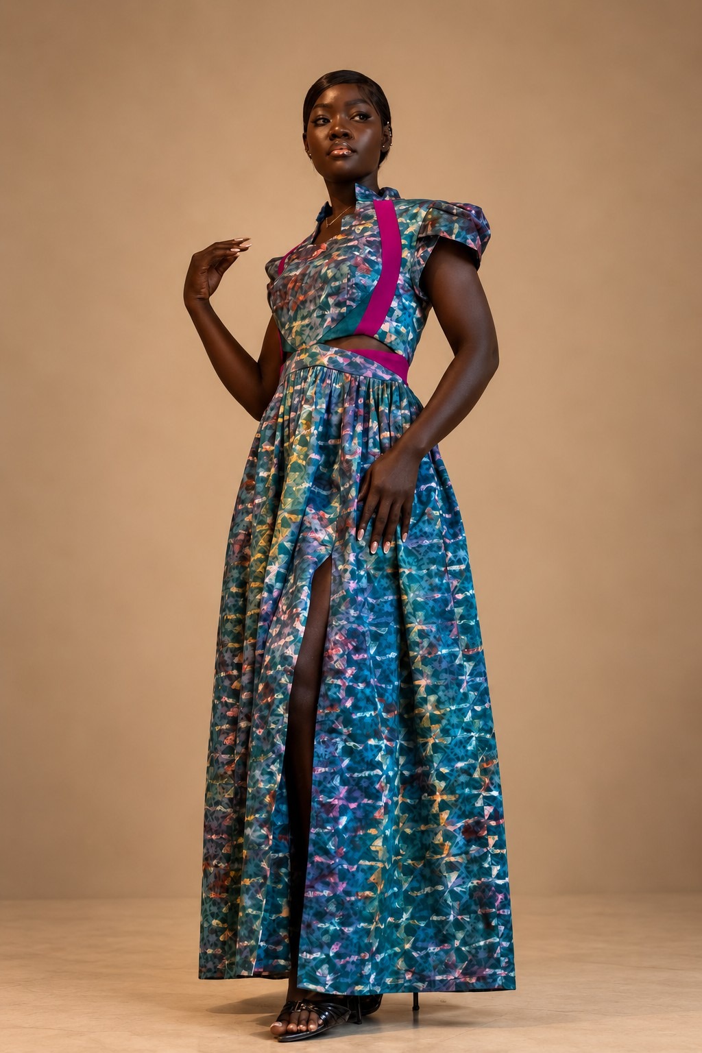 Robe Oracle Antonia — Turquoise, Fuchsia & Violet – Image 1