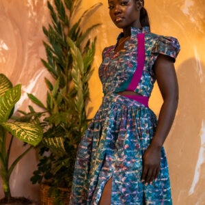 Robe Oracle Antonia — Turquoise, Fuchsia & Violet - Thumbnail Image 2