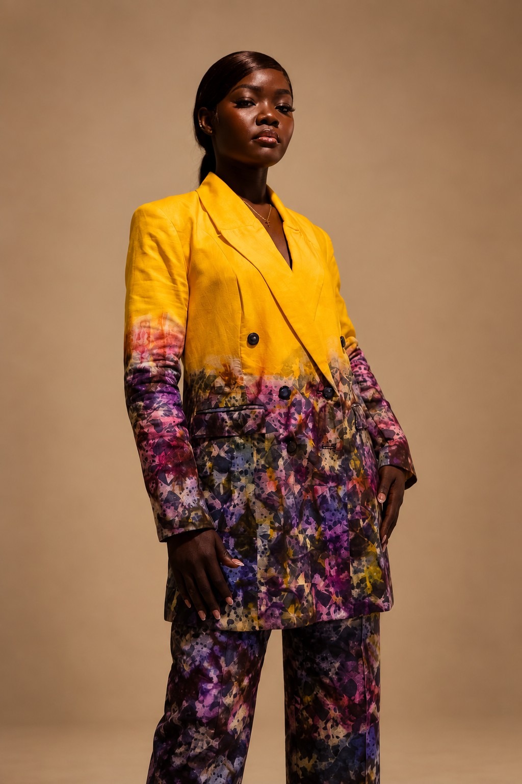 Veste Smoking Kroskel en lin — Dégradé Soleil – Image 1