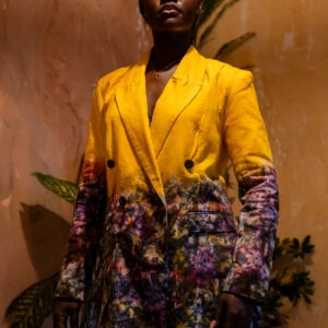 Veste Smoking Kroskel en lin — Dégradé Soleil - Thumbnail Image 3
