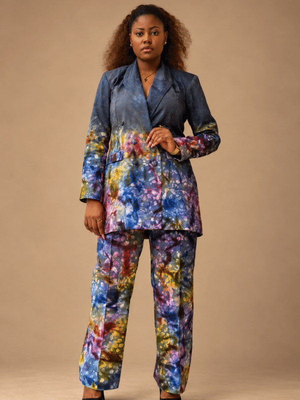 Pantalon de tailleur Kroskel en coton glacé — Dégradé floral
